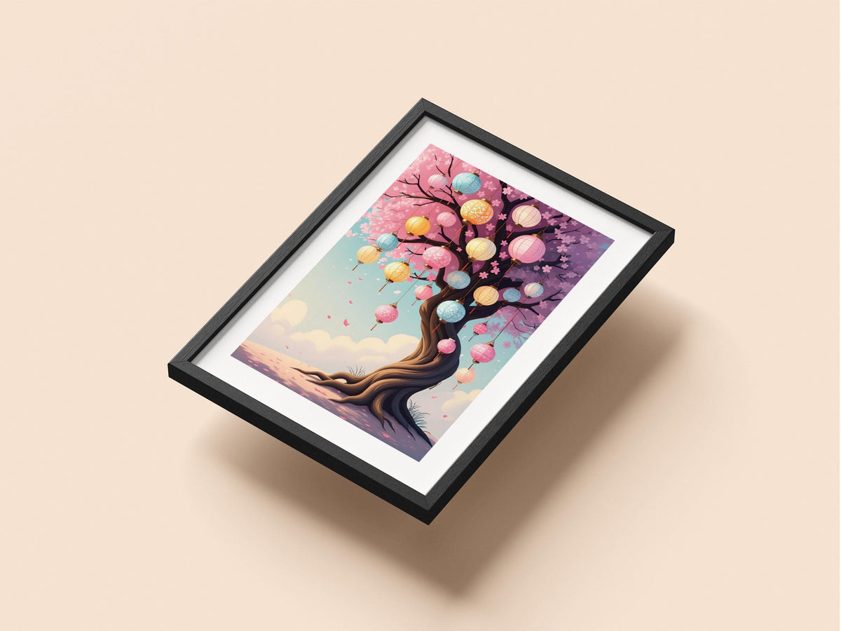 Pastel Sakura Lantern Tree