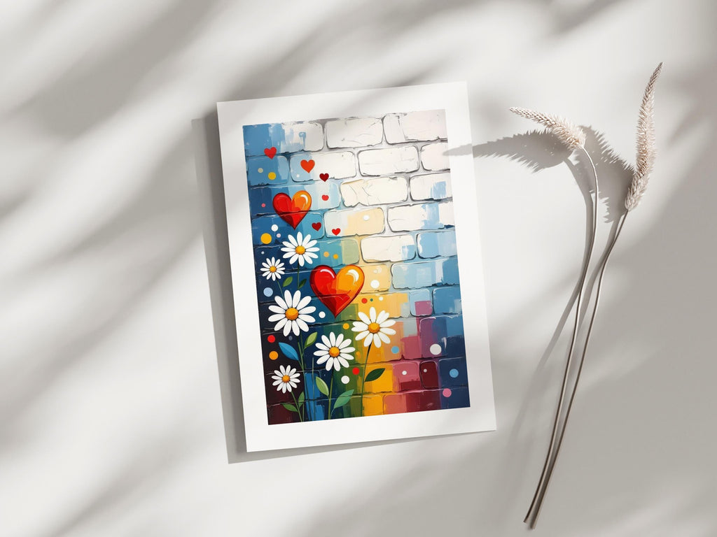 Rainbow Floral Heart