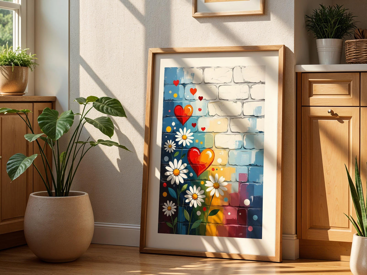 Rainbow Floral Heart
