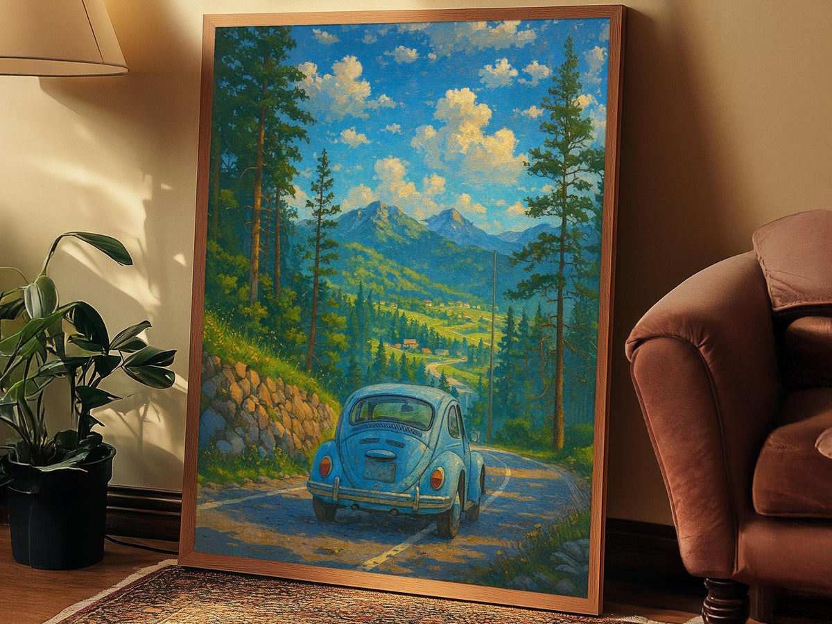 Vintage Mountain Road Car