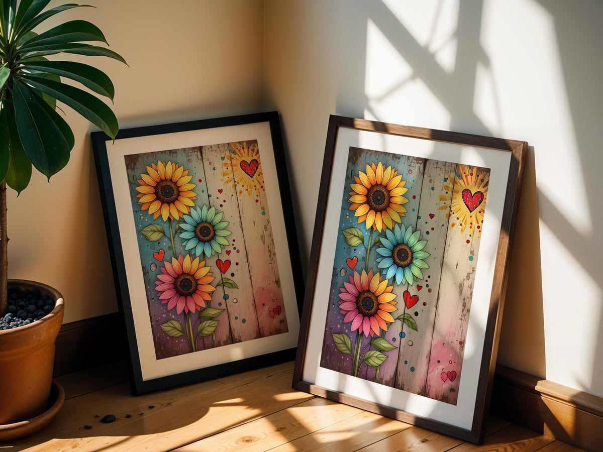 Rustic Sunflower Heart