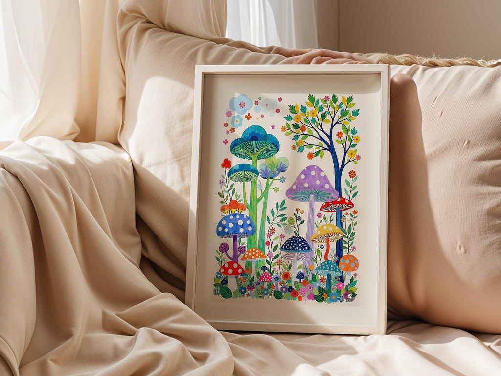 Colorful Mushroom Forest