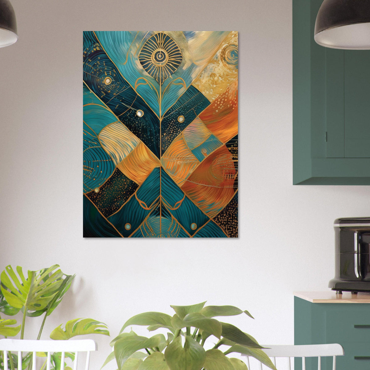 Teal Gold Geometry