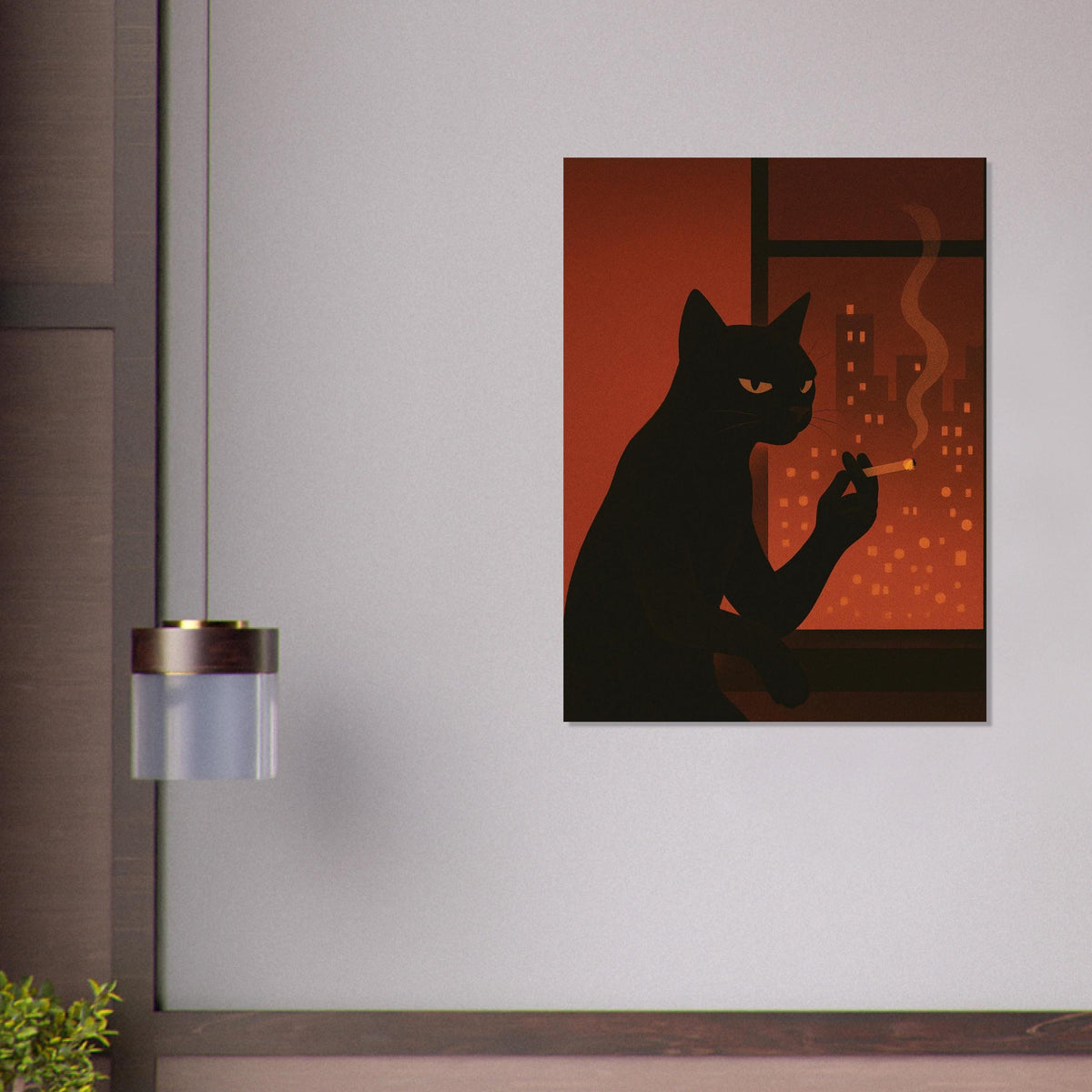 Noir Smoking Cat