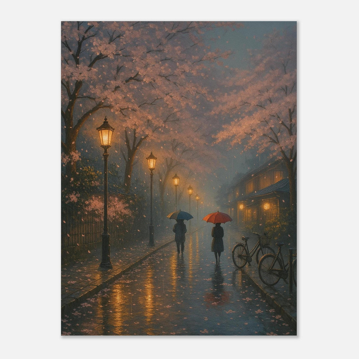 Rainy Sakura Streetlight
