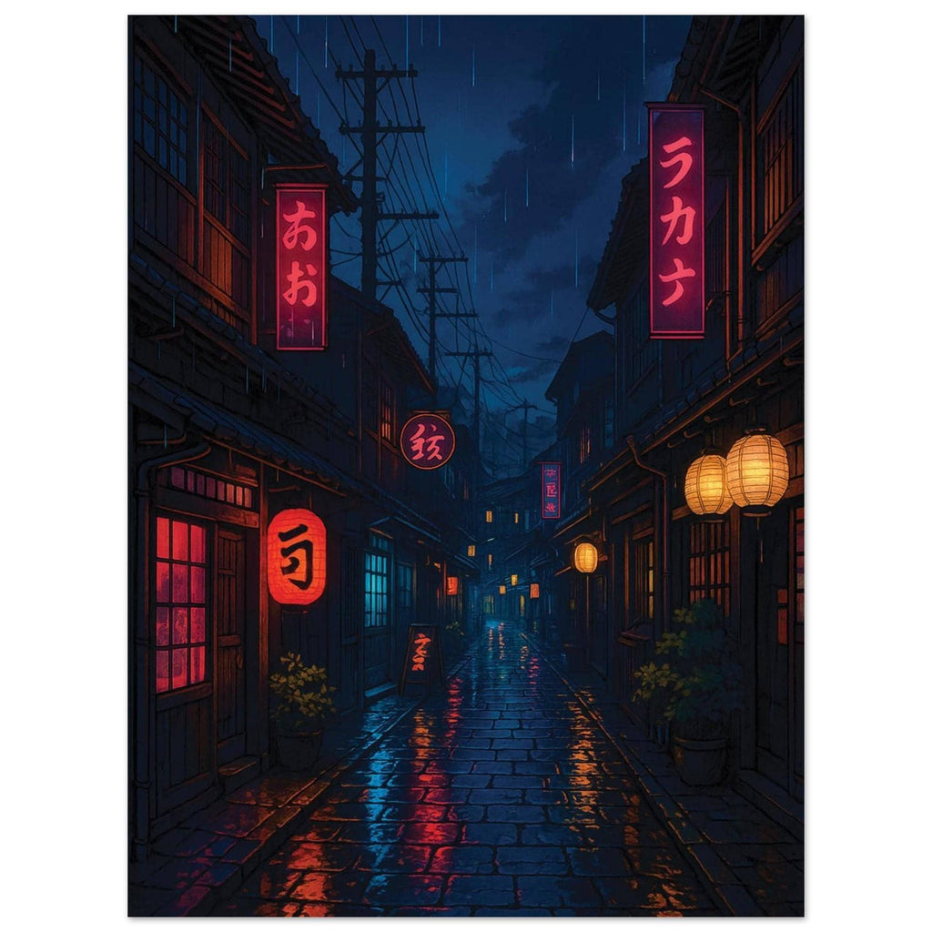 Rainy Neon Japanese City