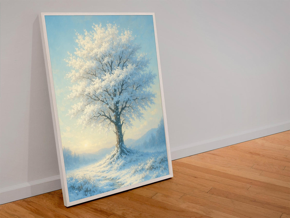 Minimal Blue Winter Tree