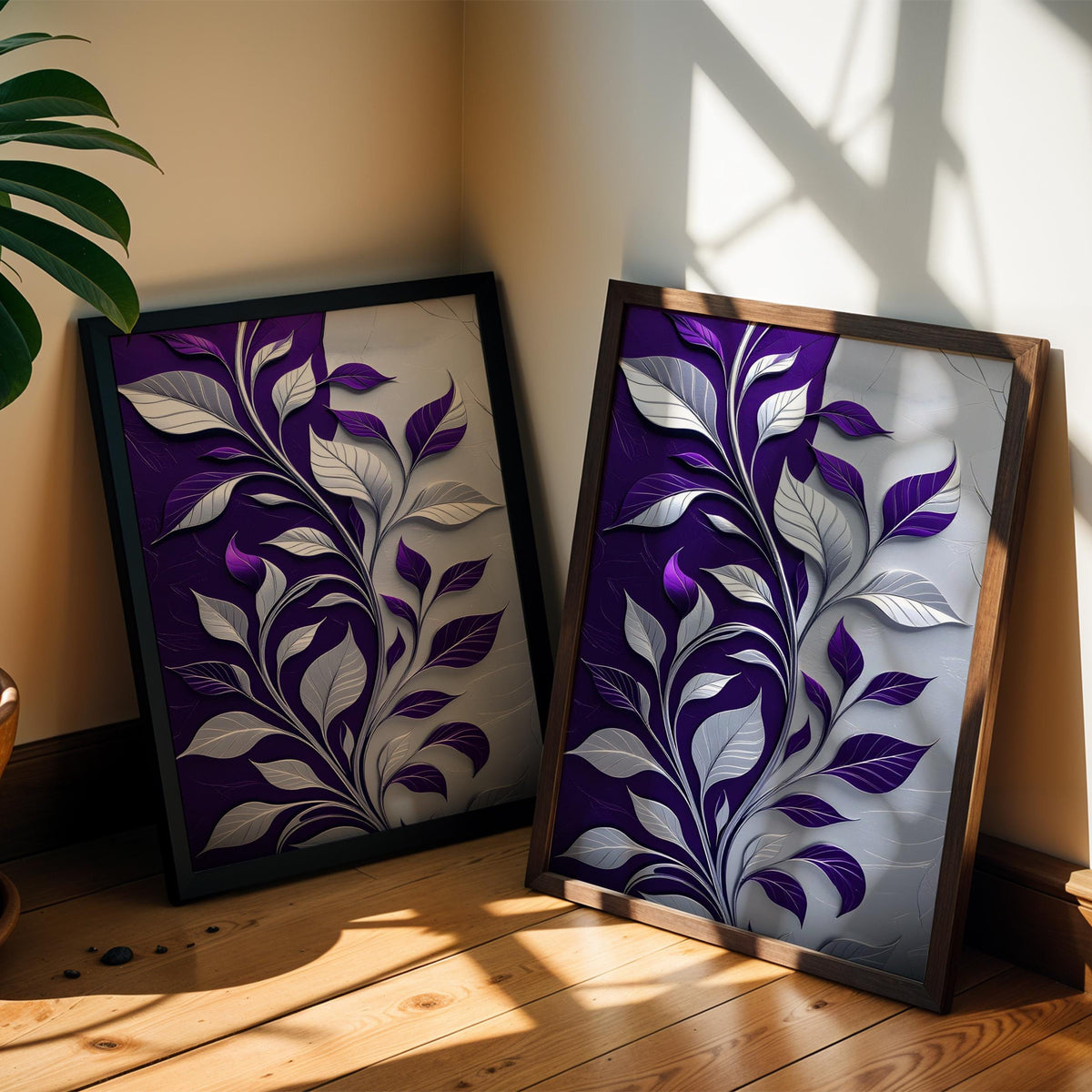 Purple Botanical Leaves
