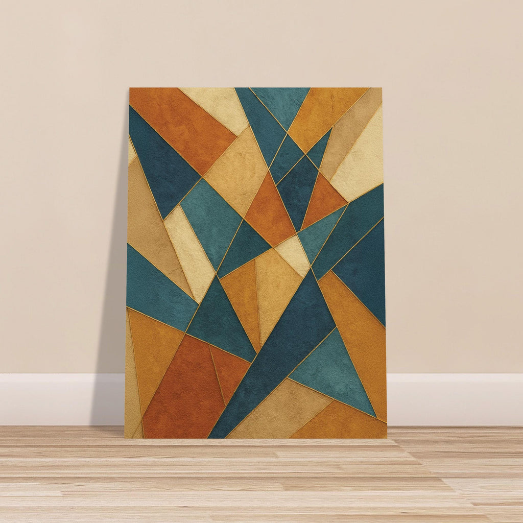 Gold Teal Prism Geometry