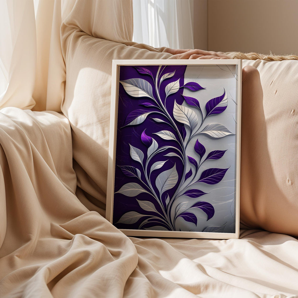 Purple Botanical Leaves