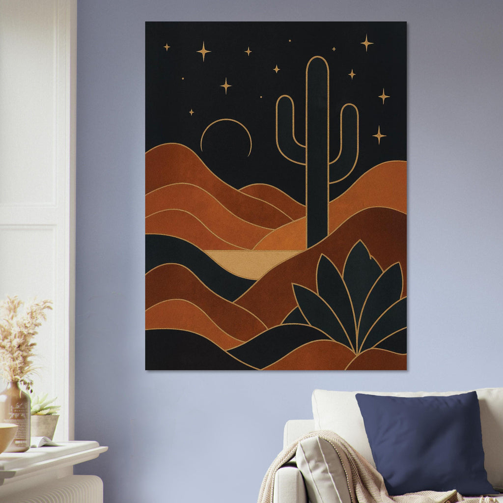 Golden Night Desert Cactus