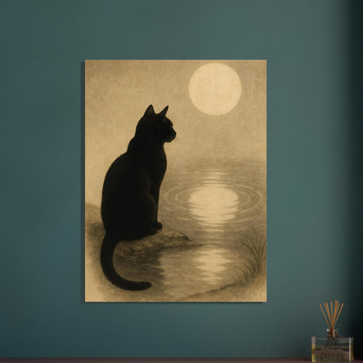 Moonlit Black Cat