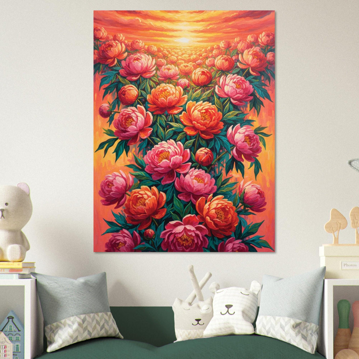 Vivid Peony Field