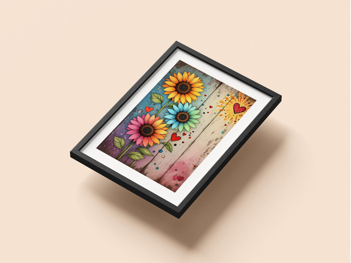 Rustic Sunflower Heart