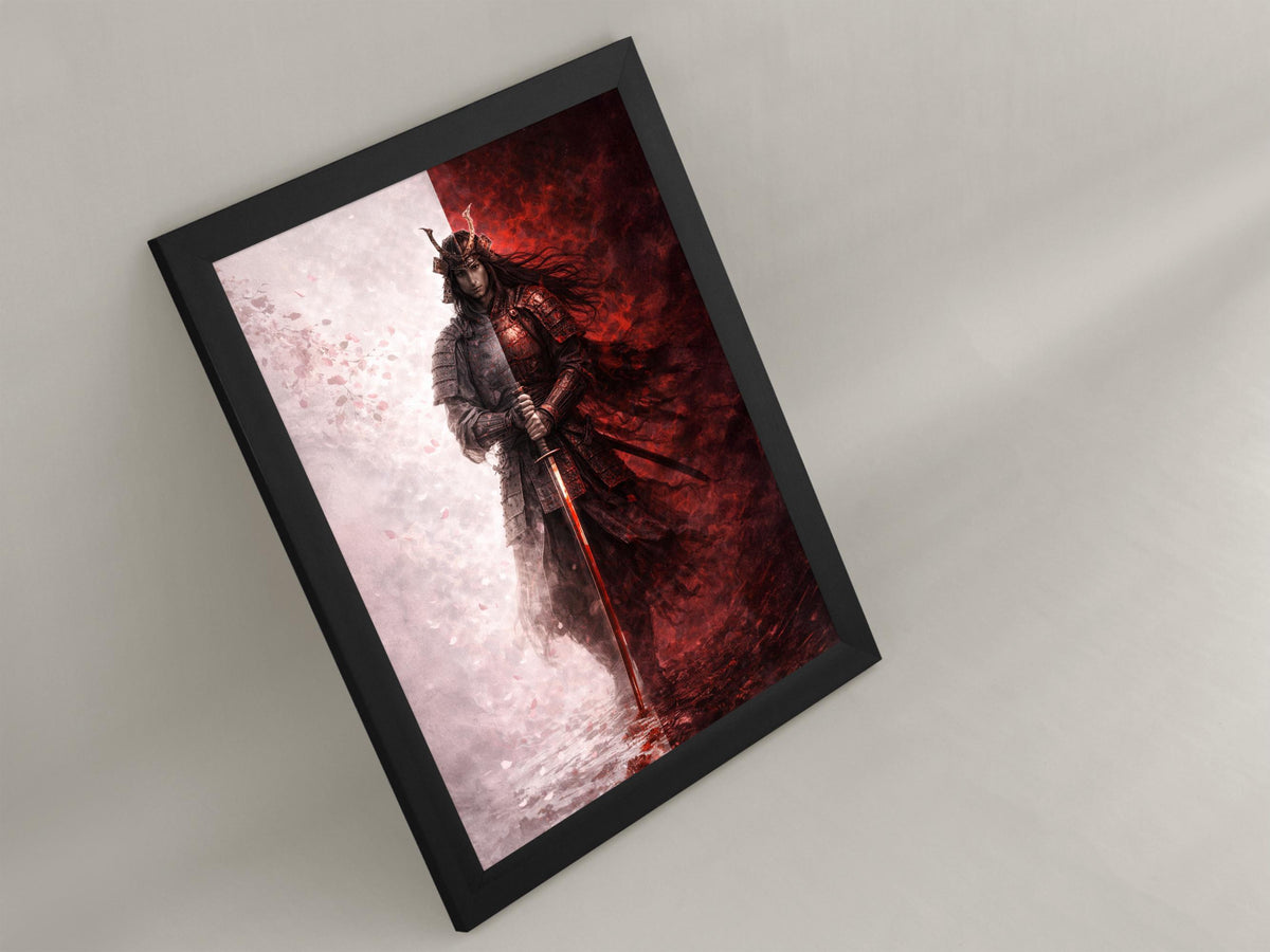 Japanese Samurai with Red Katana