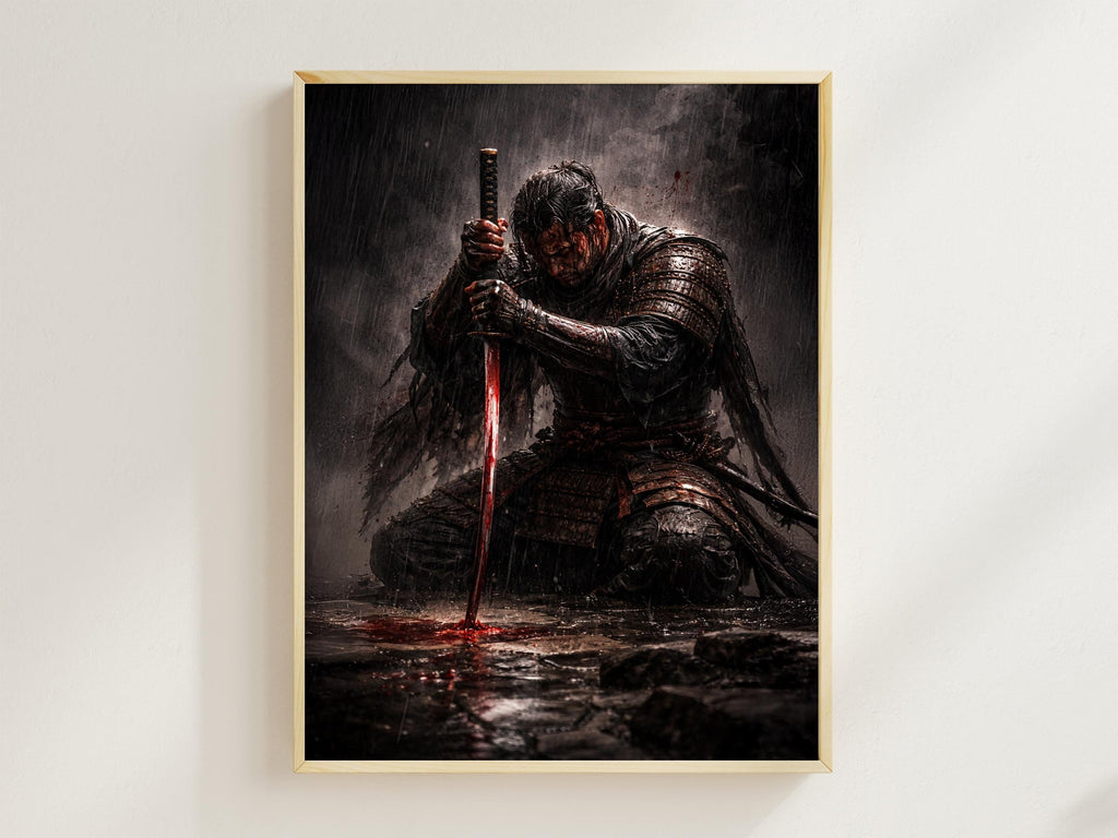 Kneeling Samurai with Katana