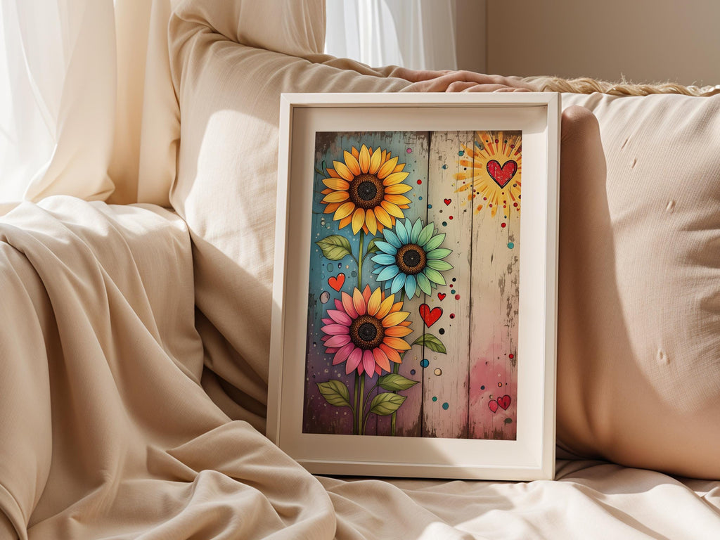 Rustic Sunflower Heart
