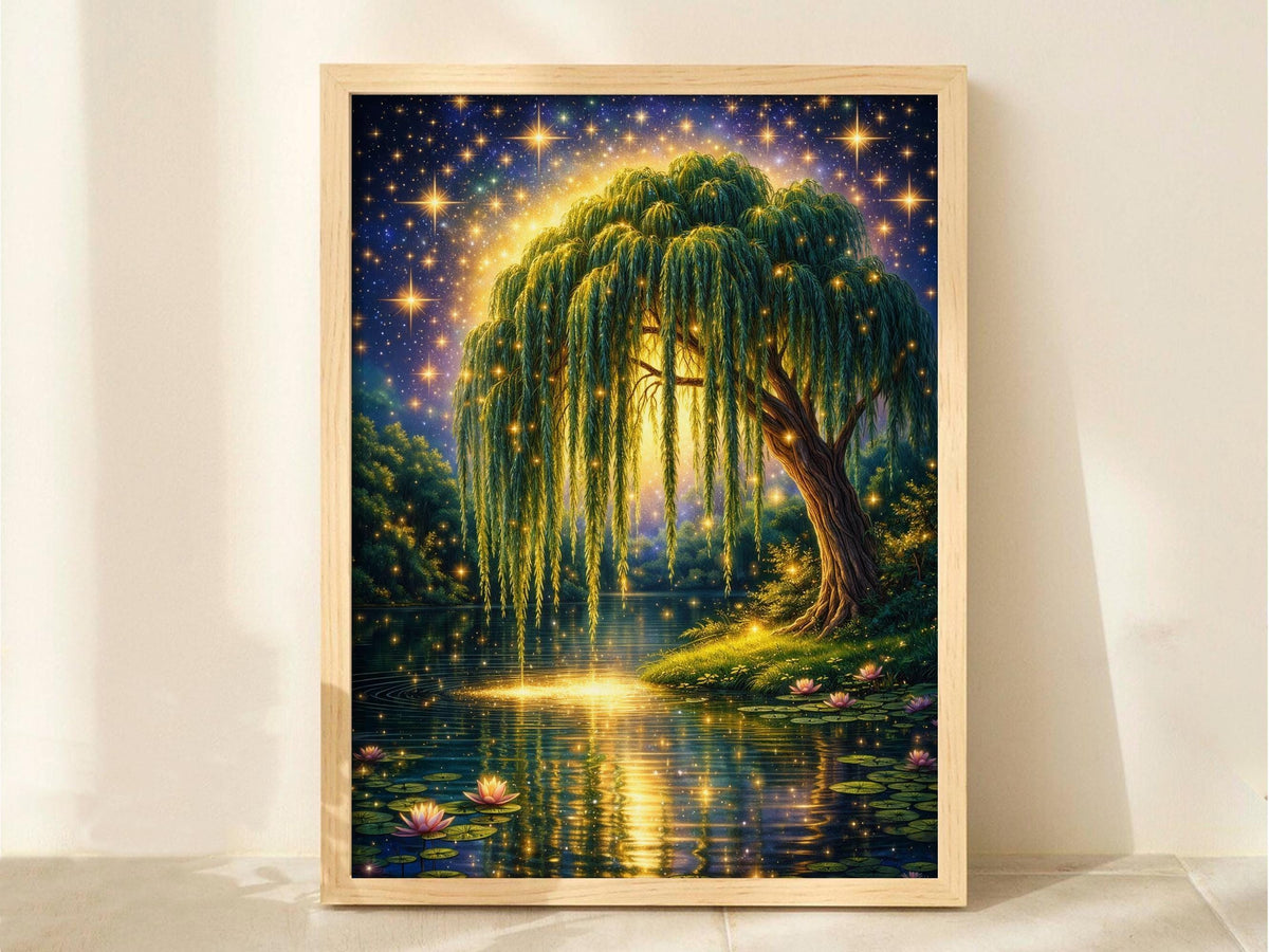 Moonlit Willow Tree