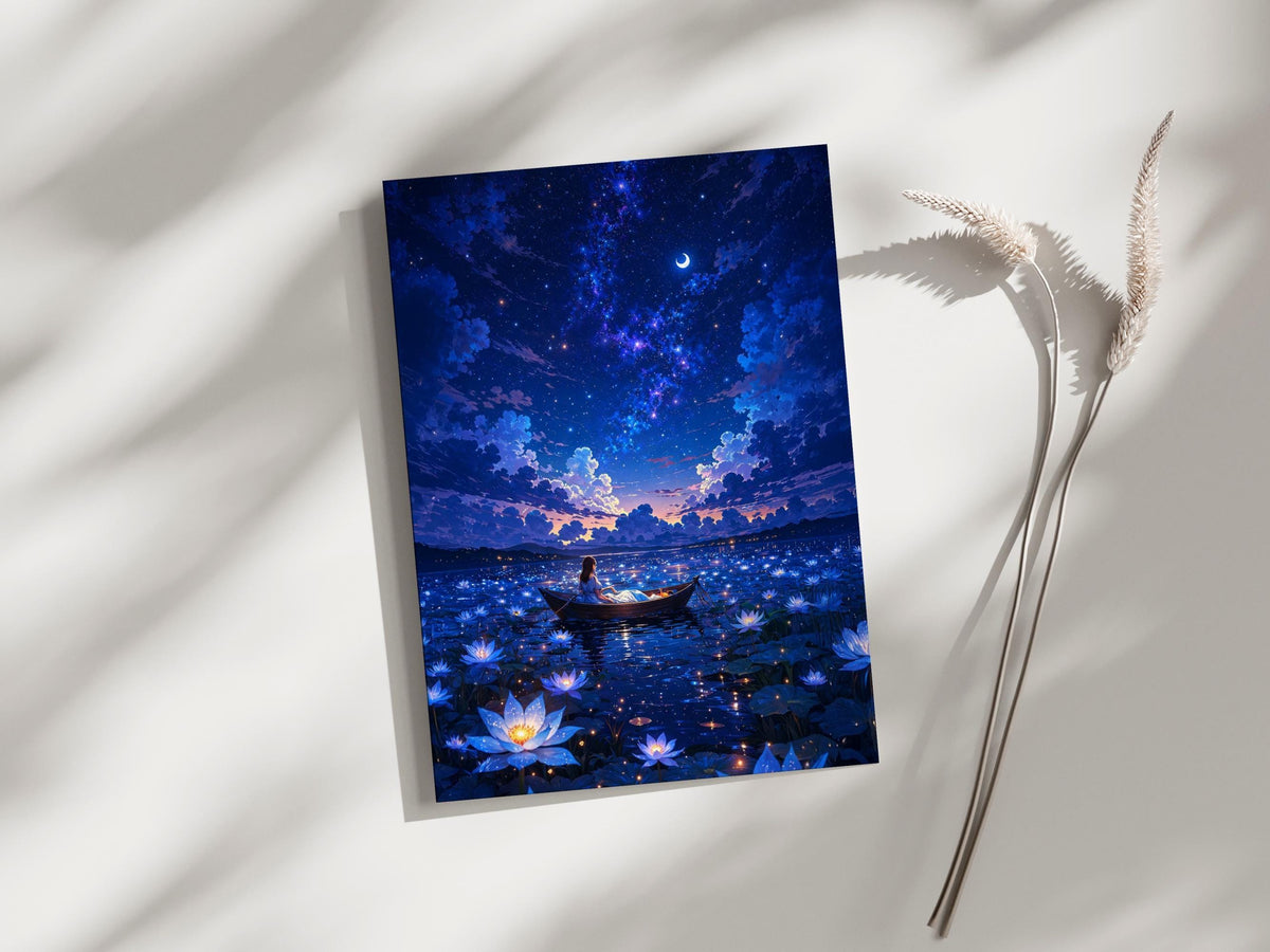 Moonlit Lotus Lake