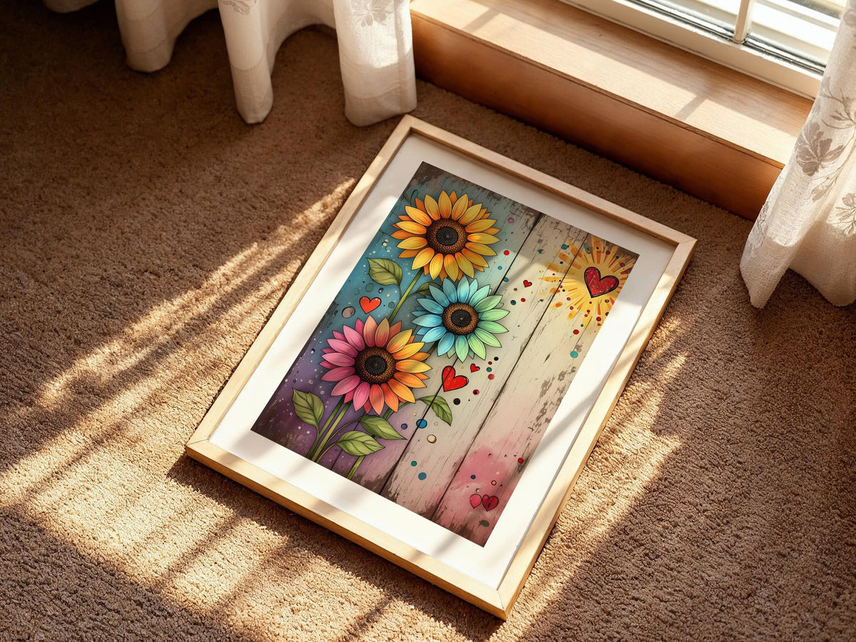 Rustic Sunflower Heart