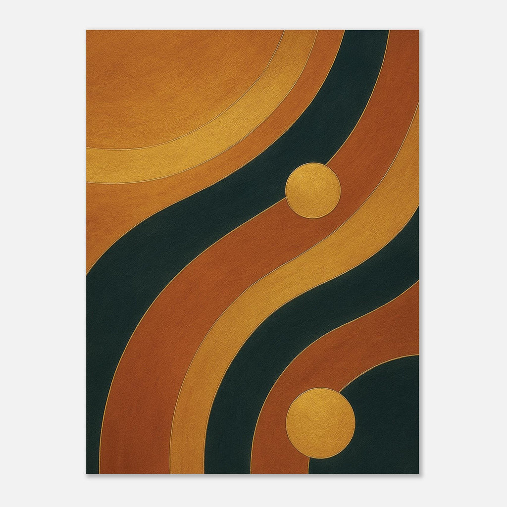Amber Gold Abstract Waves