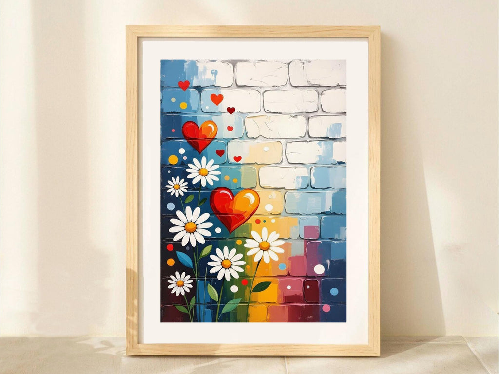Rainbow Floral Heart