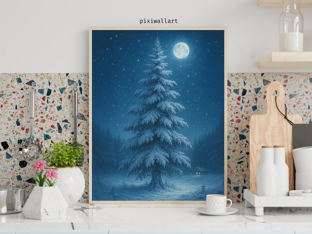 Blue Moon Winter Tree