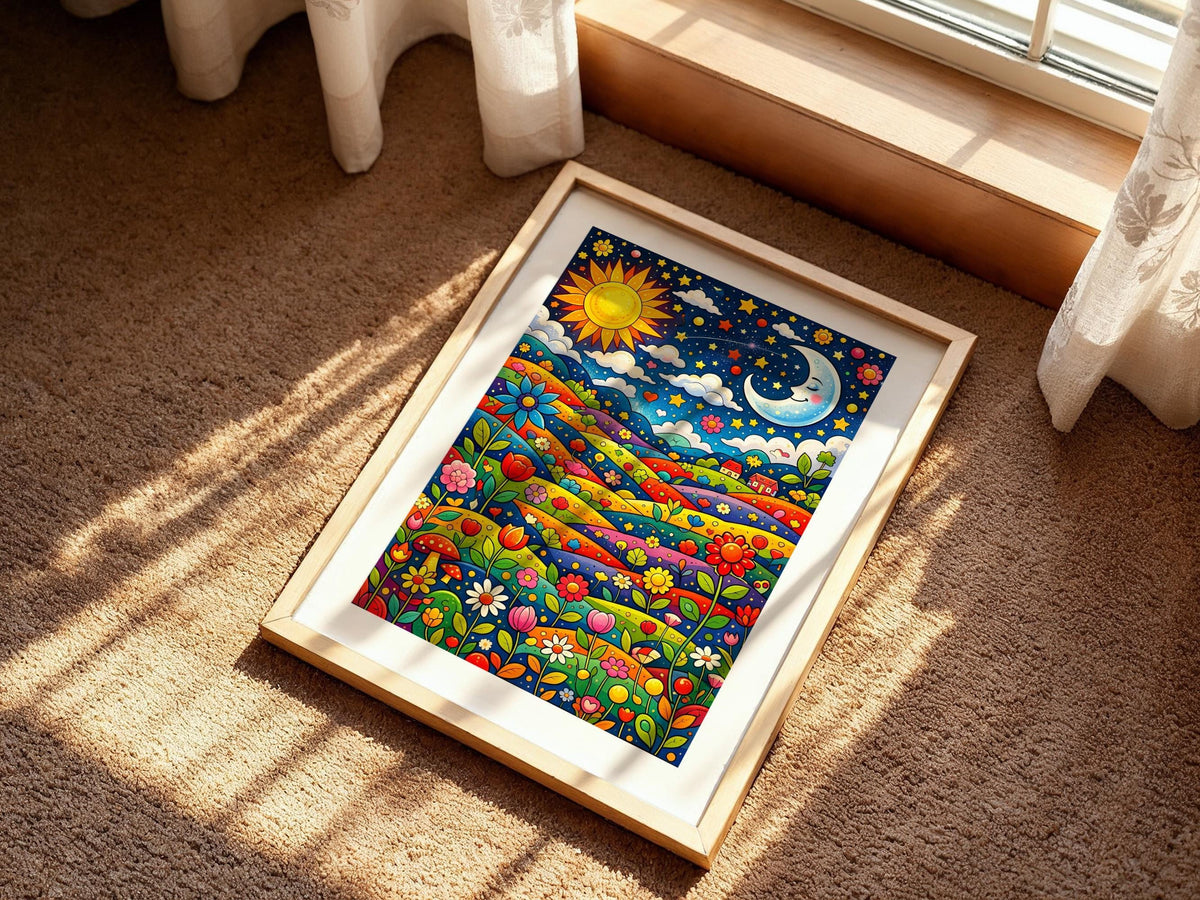Whimsical Rainbow Hills