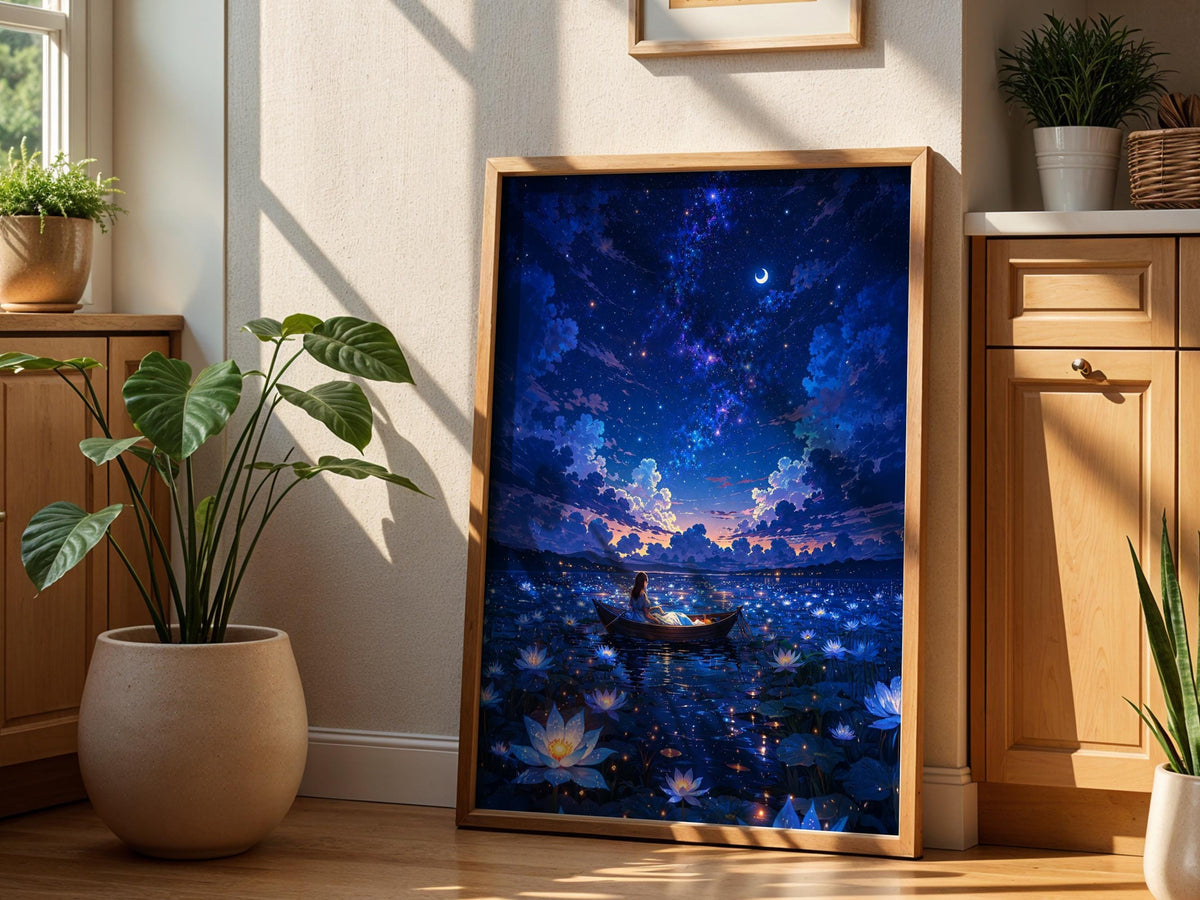 Moonlit Lotus Lake