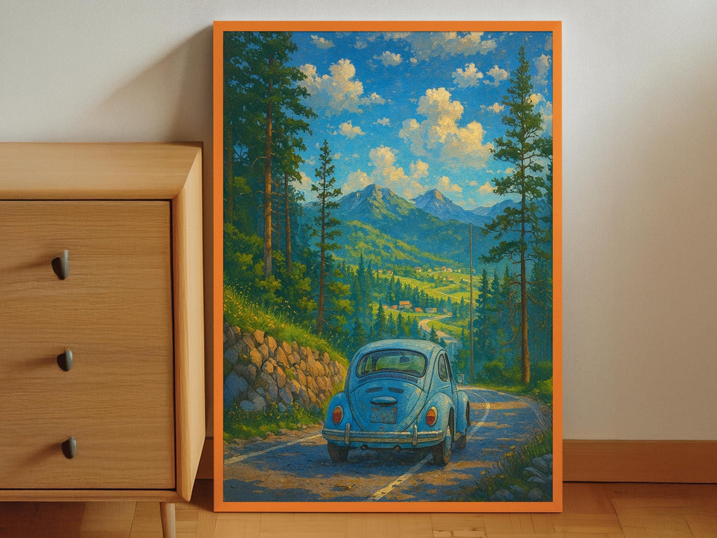 Vintage Mountain Road Car