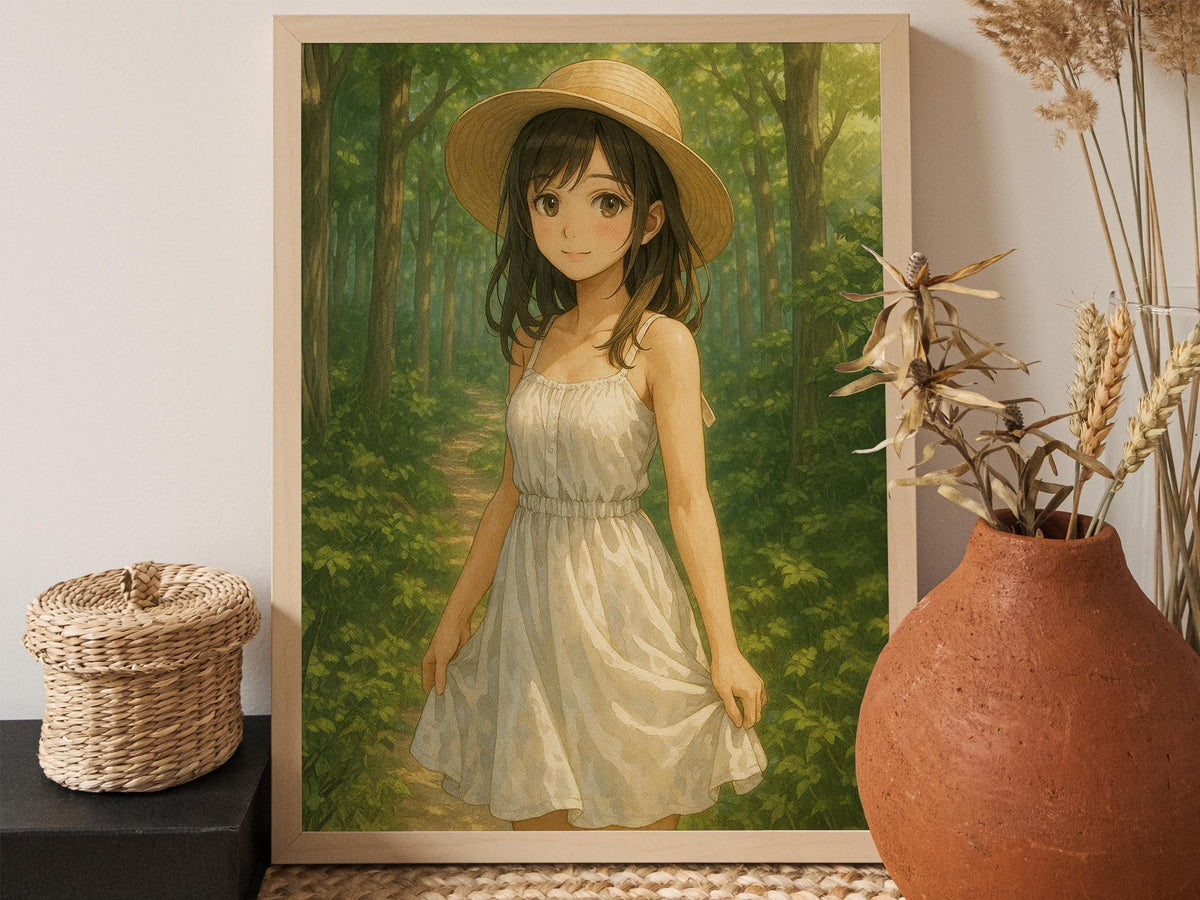 Whimsical Forest Anime Girl