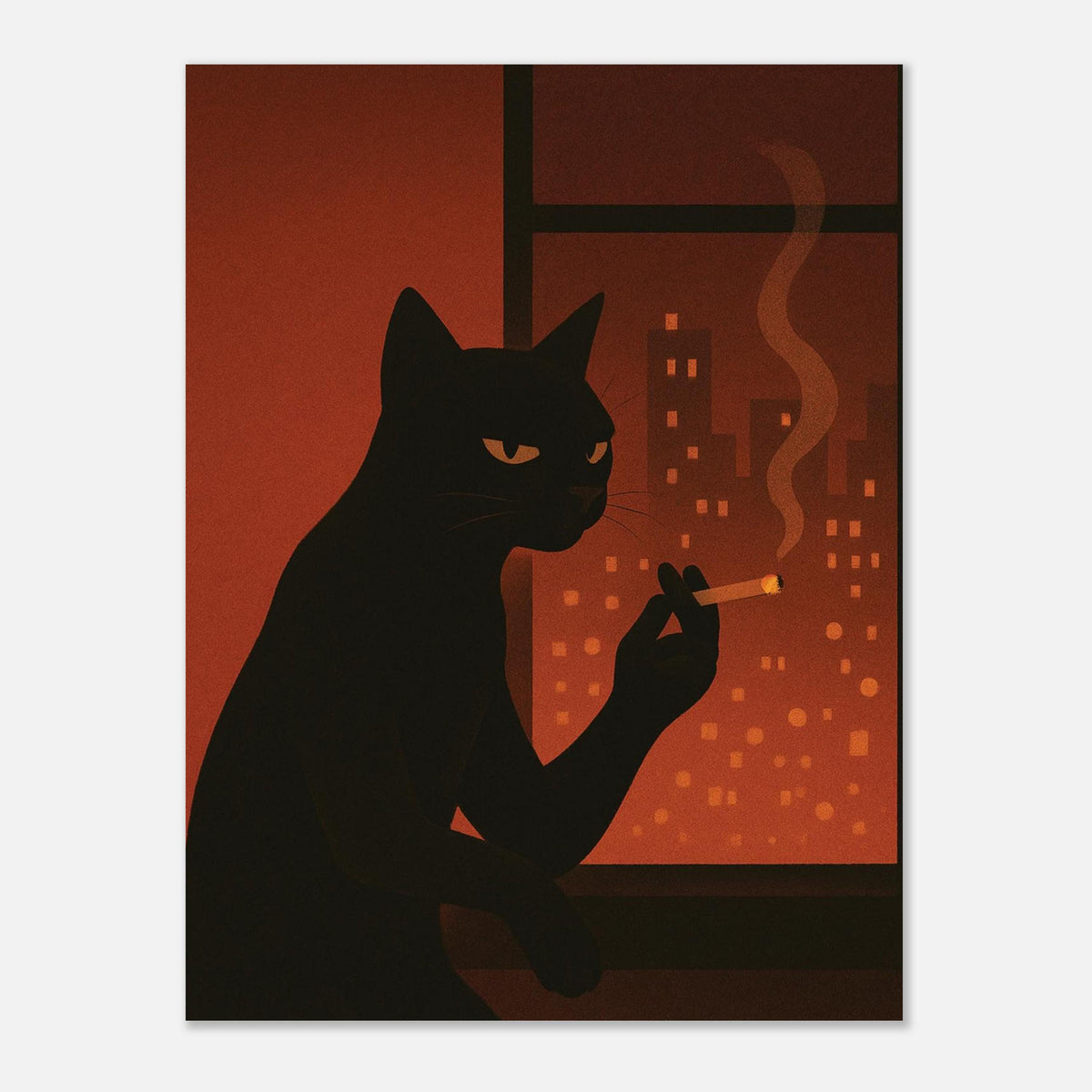 Noir Smoking Cat