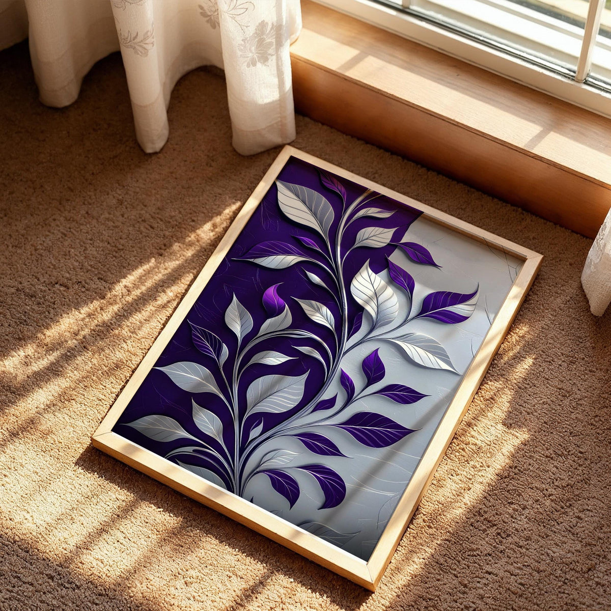 Purple Botanical Leaves
