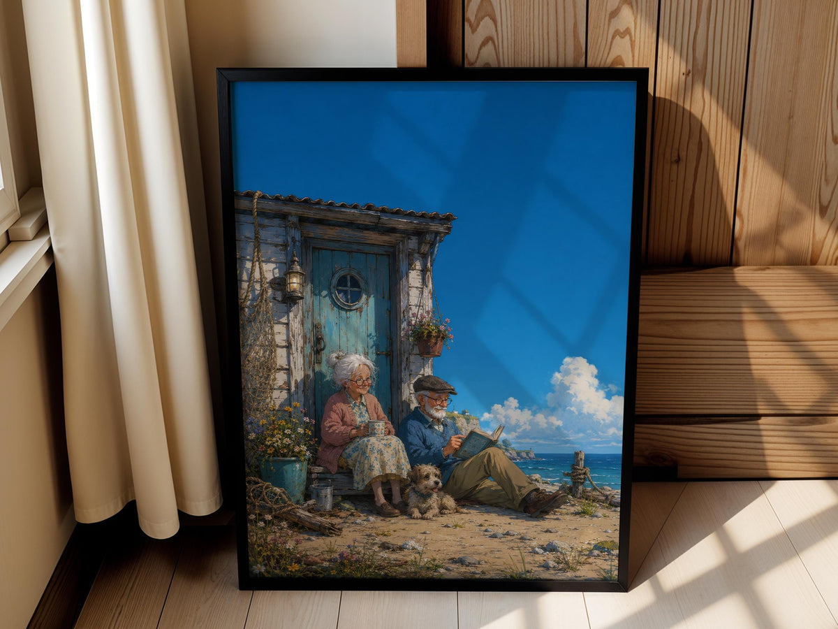 Elderly Couple Beach Walk
