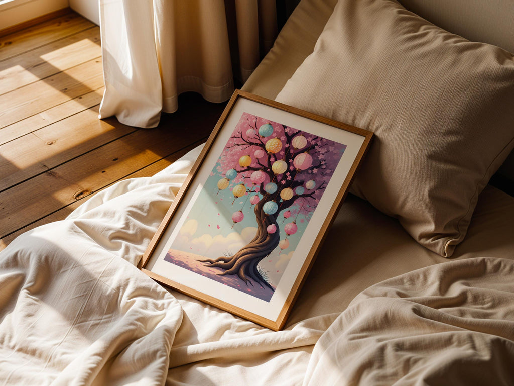 Pastel Sakura Lantern Tree