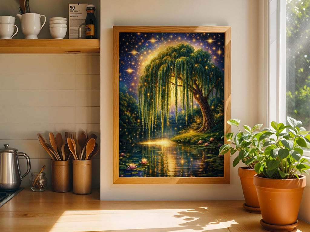 Moonlit Willow Tree