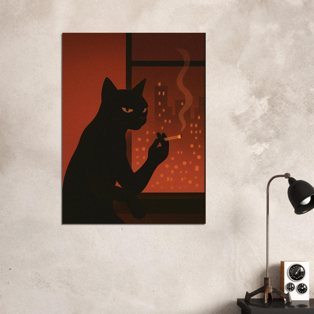 Noir Smoking Cat