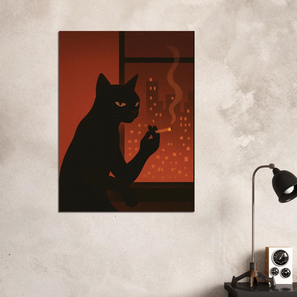 Noir Smoking Cat
