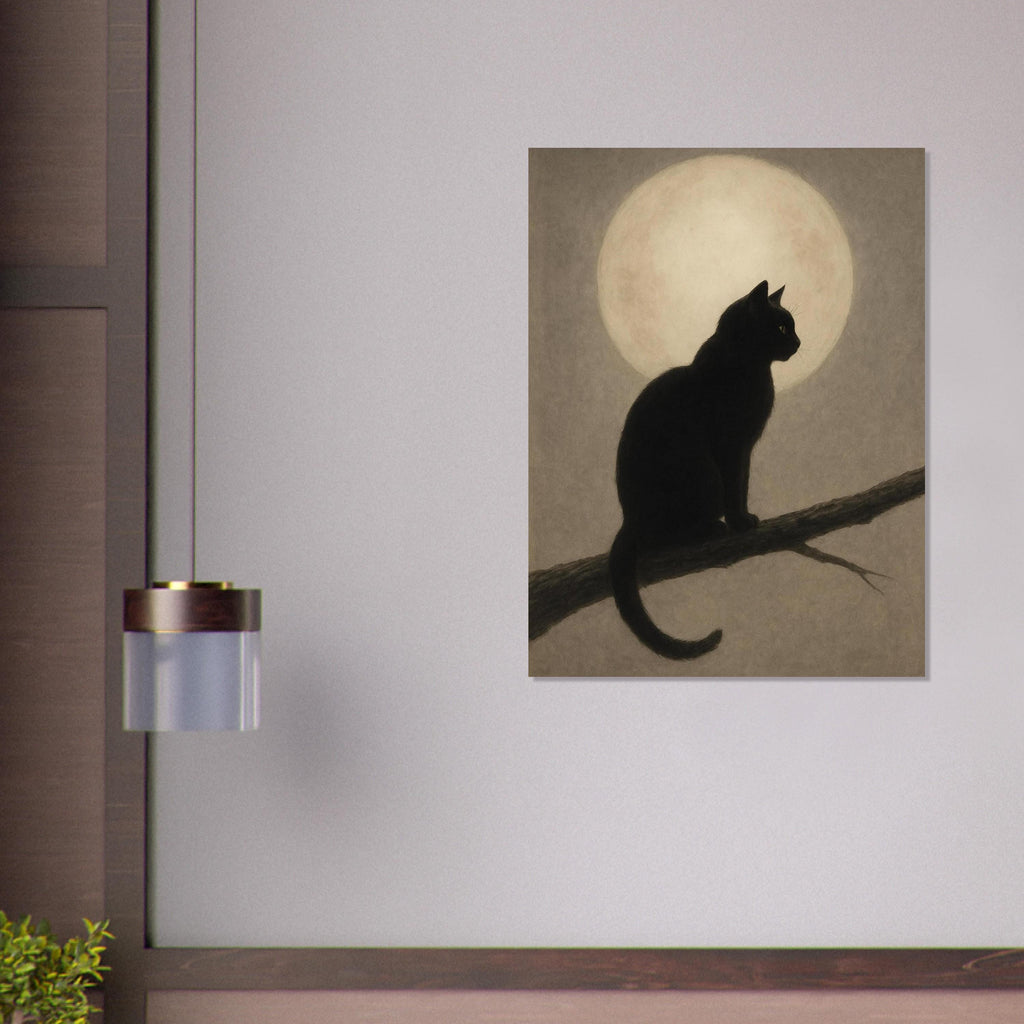 Minimal Moon Black Cat