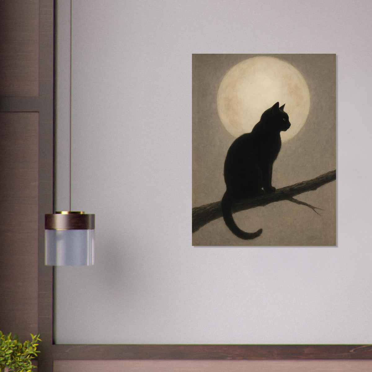 Minimal Moon Black Cat