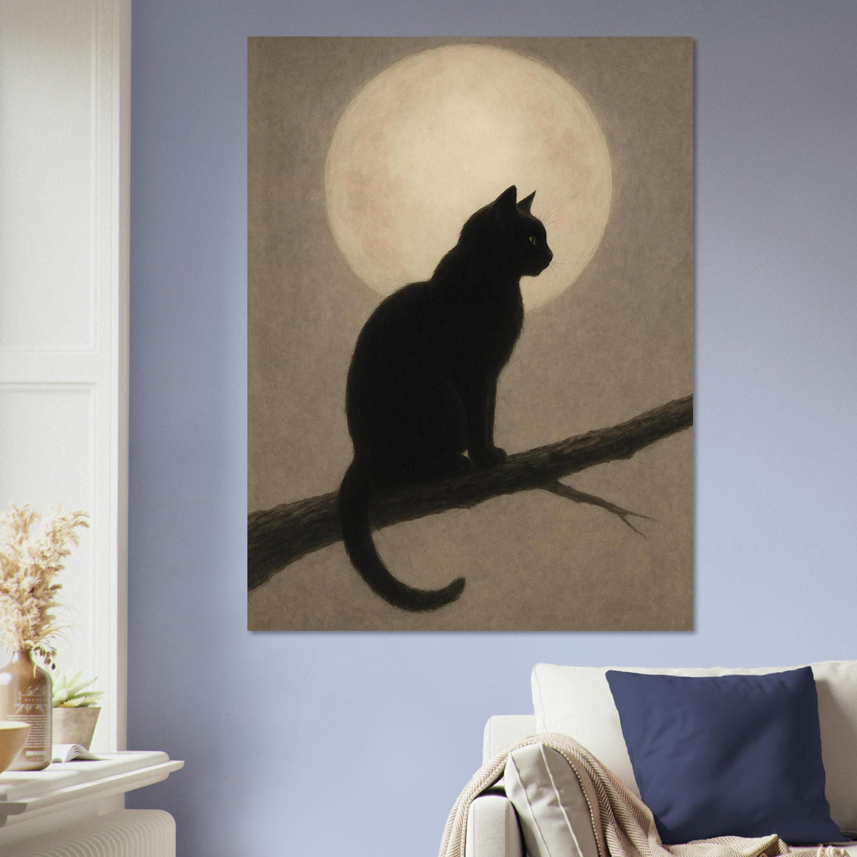 Minimal Moon Black Cat