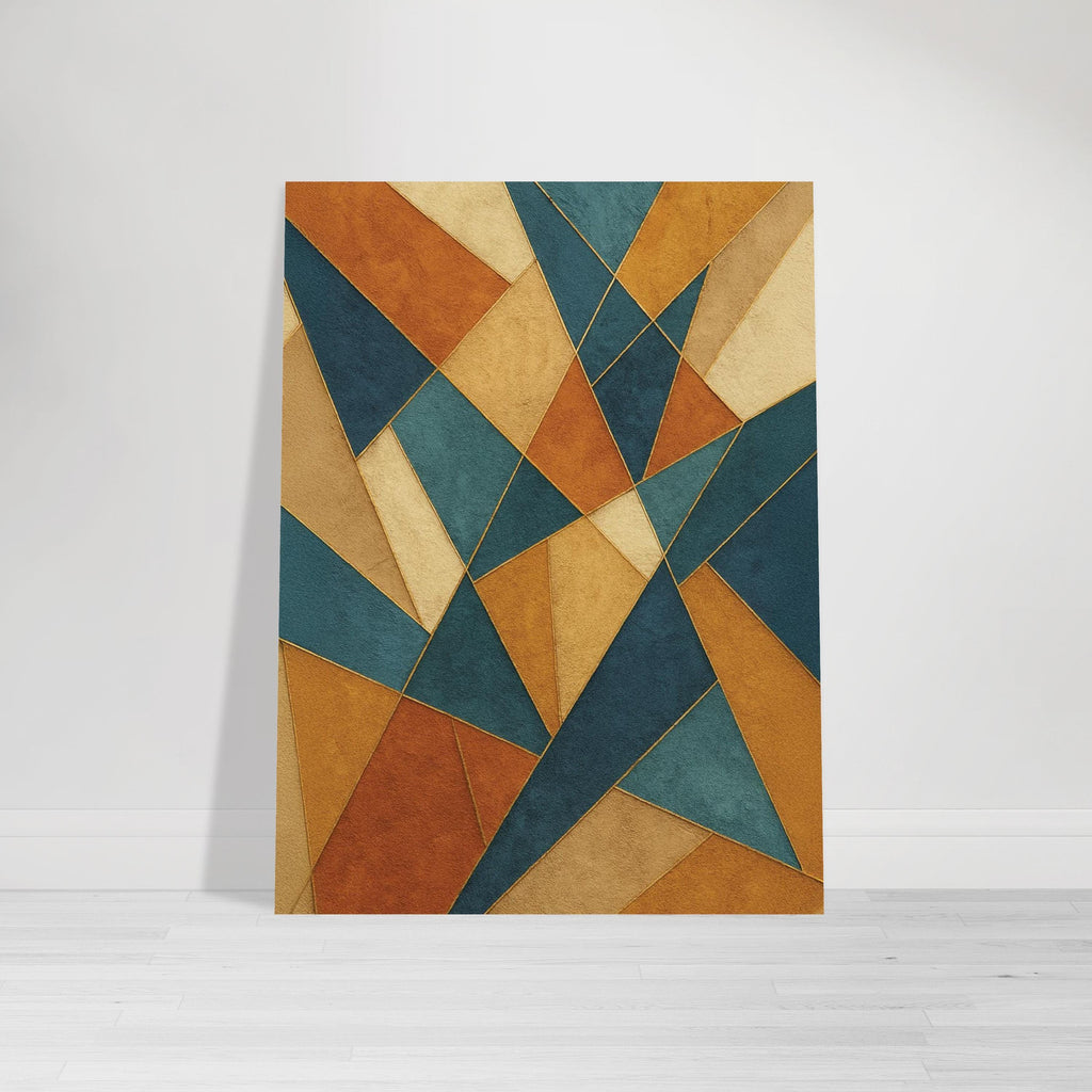 Gold Teal Prism Geometry