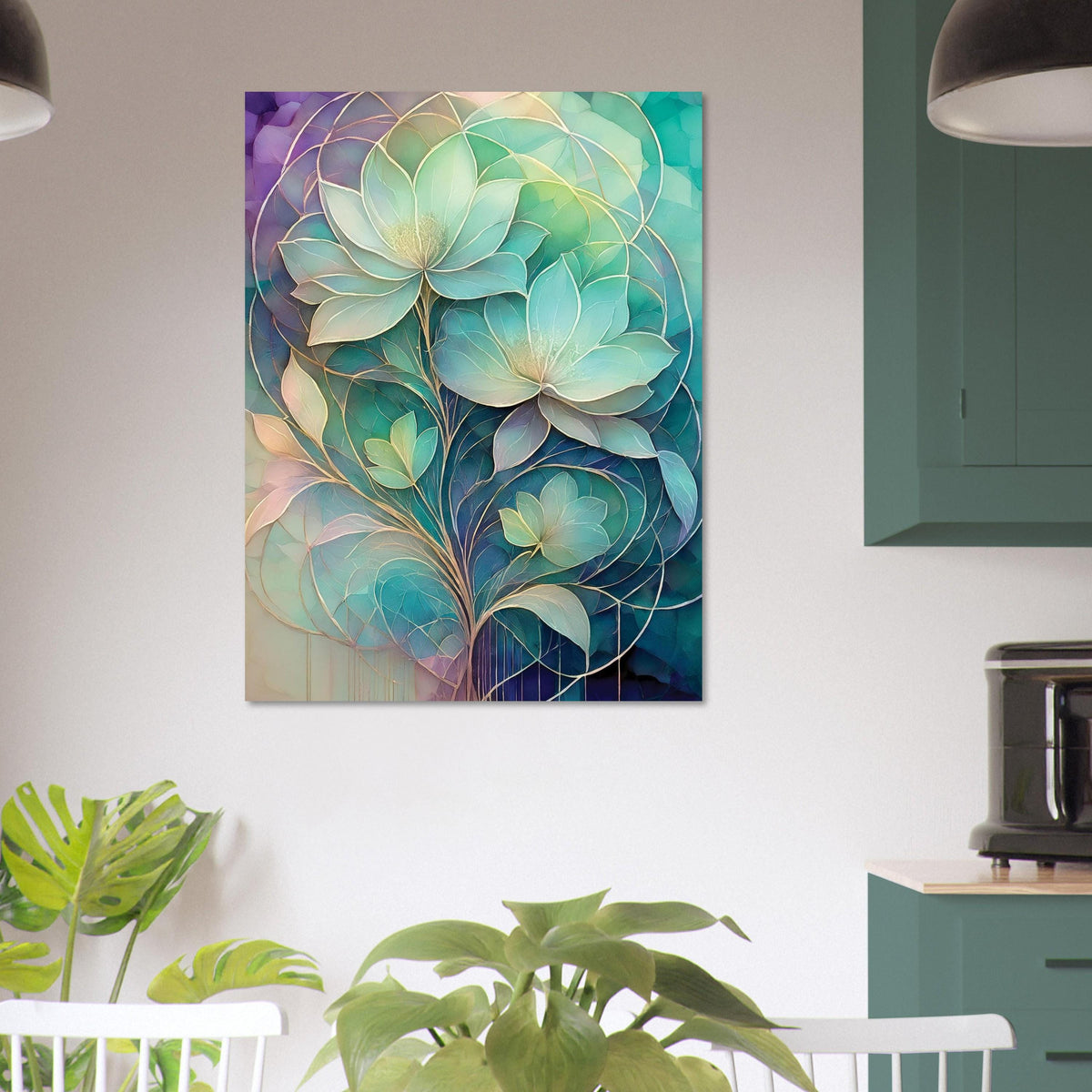 Teal Lotus Flower