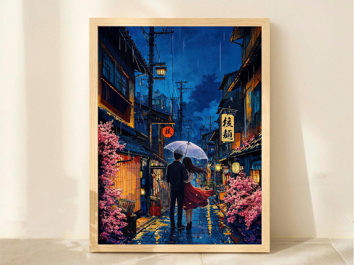 Romantic Japanese Rain Street