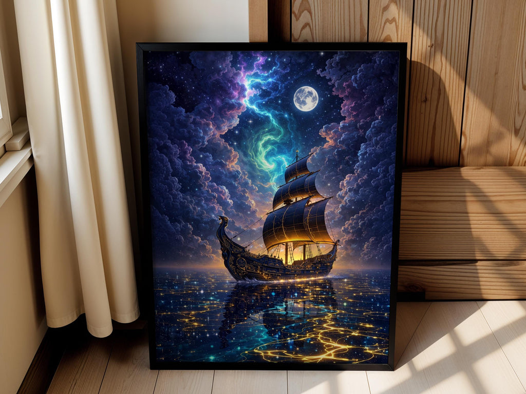 Moonlit Sailing Ship