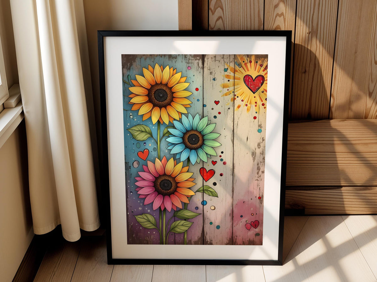 Rustic Sunflower Heart