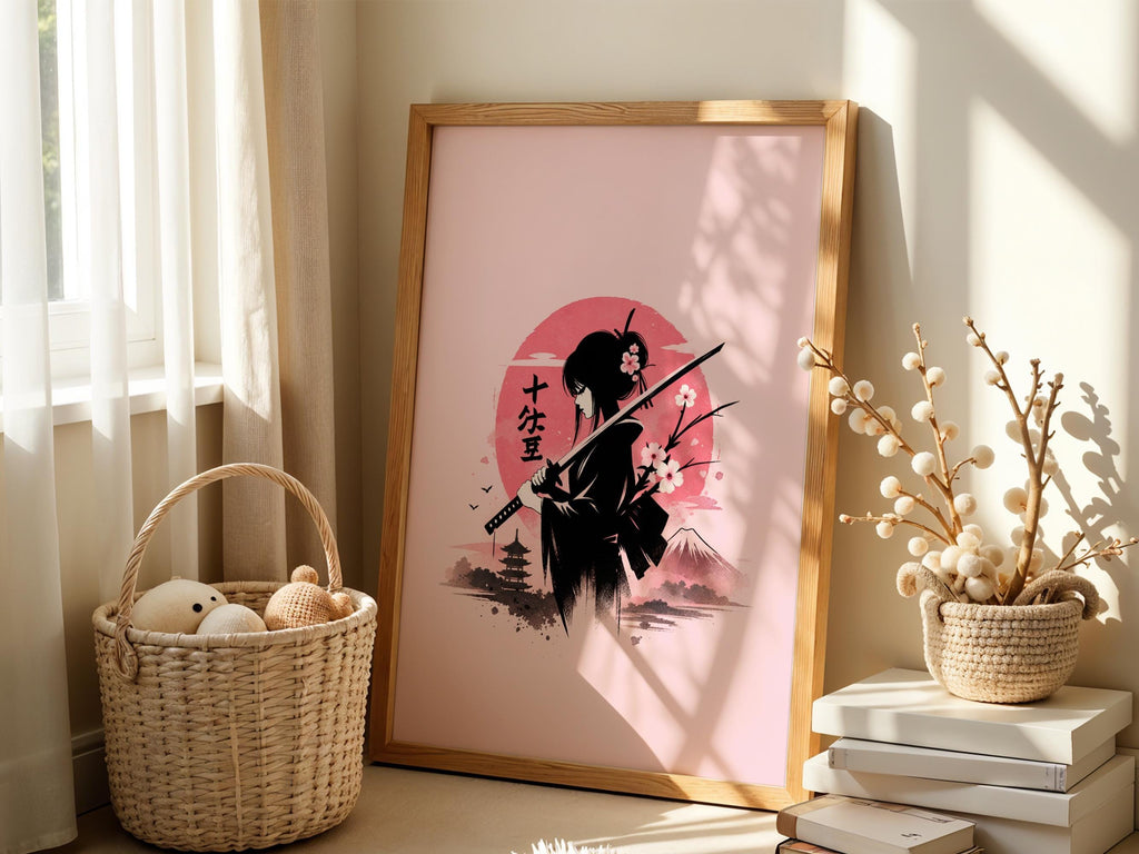 Red Sun Samurai Silhouette