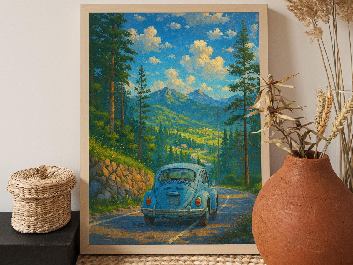 Vintage Mountain Road Car