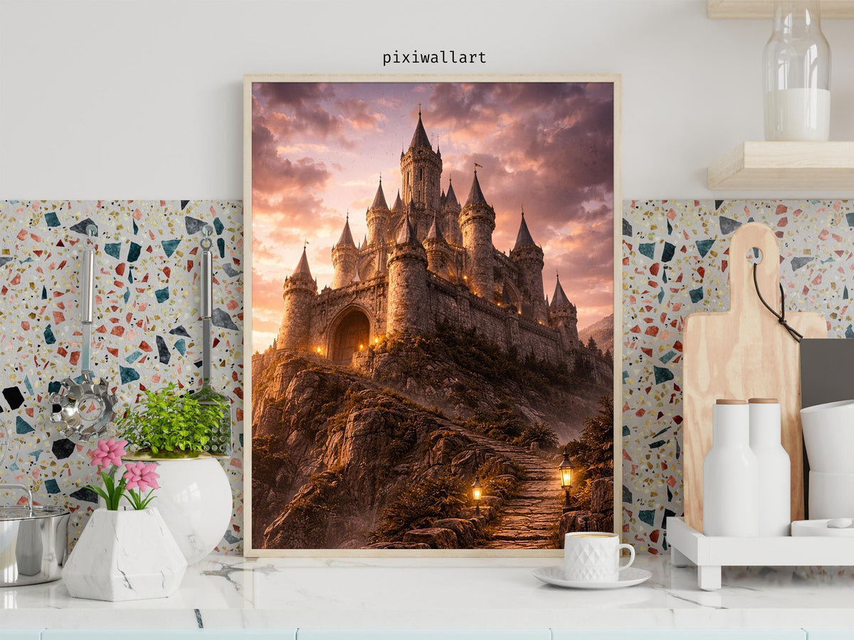 Fantasy Sunset Castle