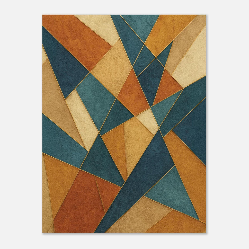 Gold Teal Prism Geometry
